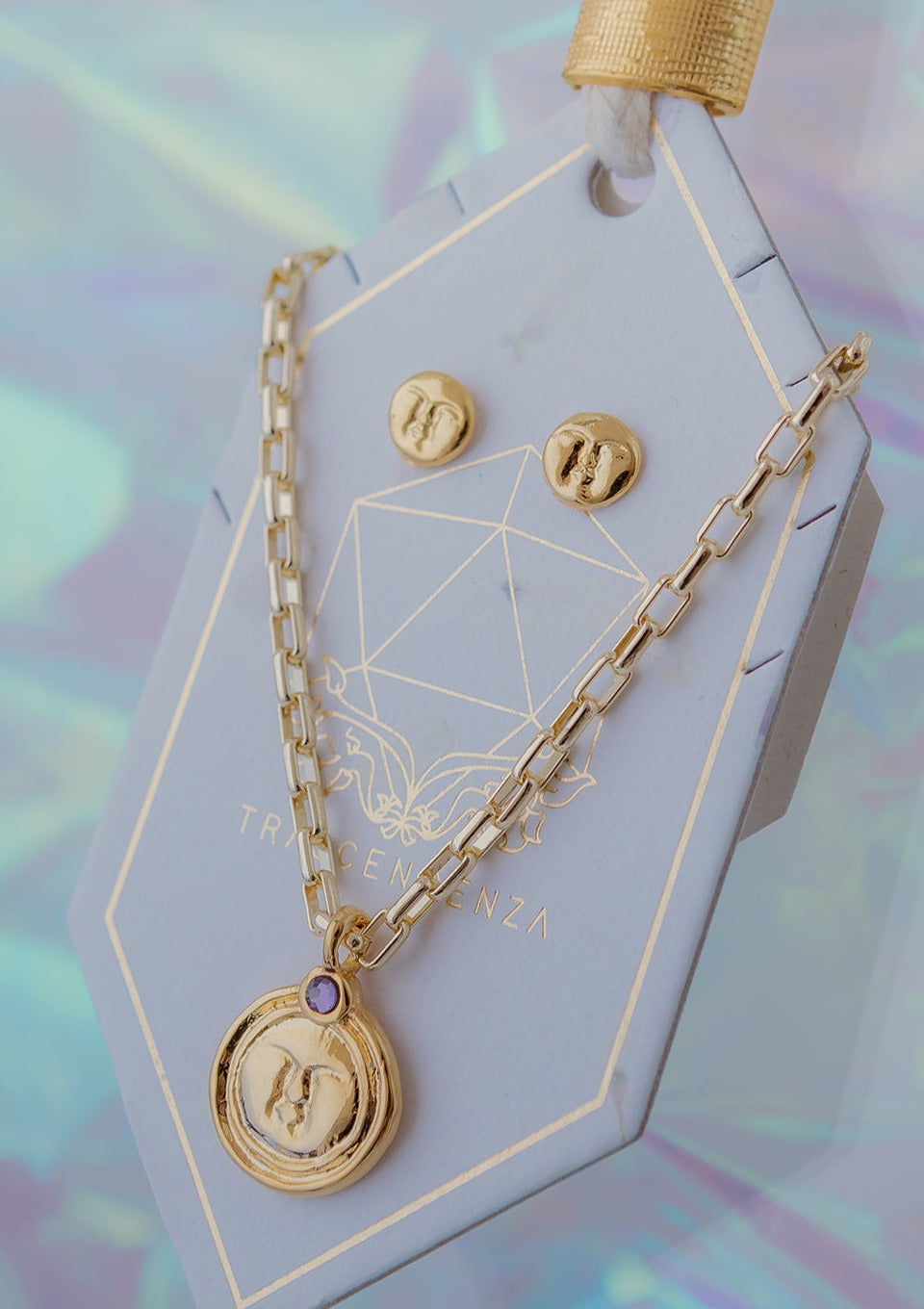 Set x2 Medalla ZEN Aquí y Ahora (Juego Collar + Aretes)